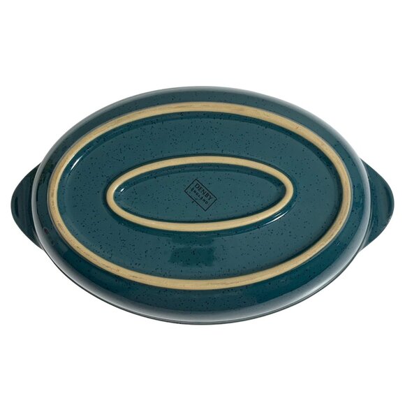 Denby-Langley HARLEQUIN 12" Oval Handles Casserole Baking Dish Baker England - Picture 7 of 8
